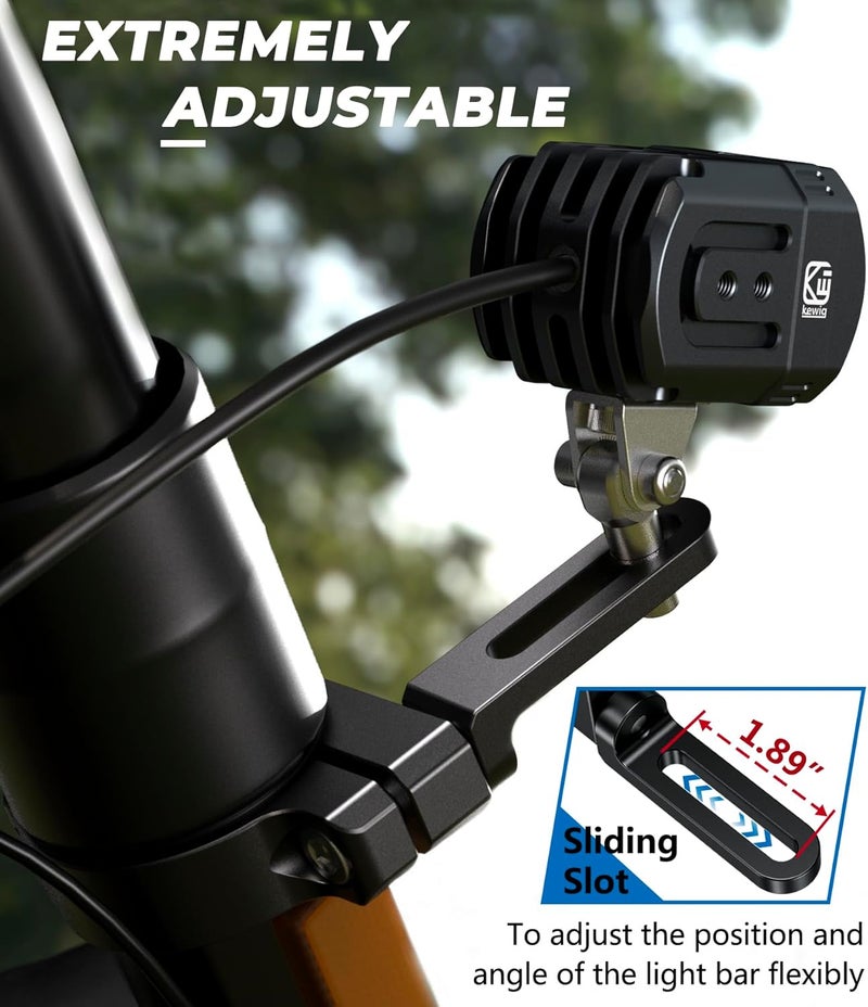 VAZESWIN 2PCS UTV Light Bar Mounts, Sturdy Aluminium Alloy LED Light Mounting Brackets, 360° Rotating Adjustable UTV Roll Bar Clamps Fit on 1.5" / 1.75" / 1.85" / 2" / 2.1" Roll Cages - Image 3